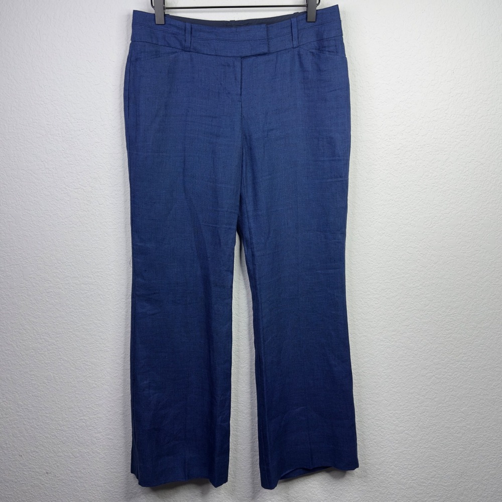 The Limited Cassidy Fit Trouser 4P Blue Linen Career Coastal Parisian Minimalist